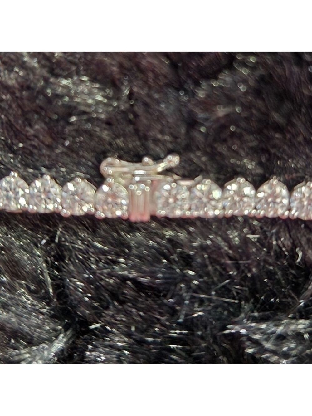 NWOT Diamonique 12.70 ct tw Round Tennis Necklace, Platinum Clad. - Picture 6 of 12